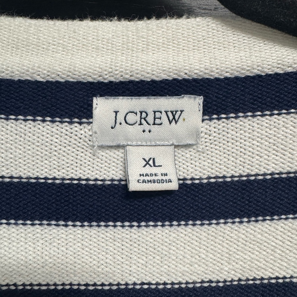 J. Crew Women's Navy and White Striped Cardigan - Picture 2 of 13